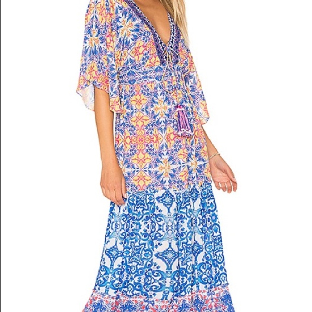 Hemant & Nandita Deep V Print Maxi